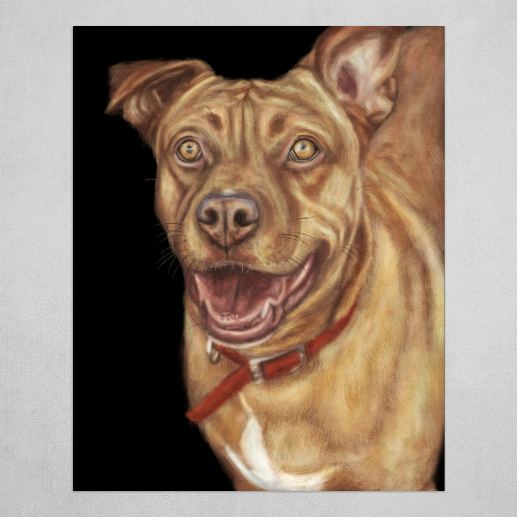 Justin Fowler Pitbull Terrier Dog Painting 4 5