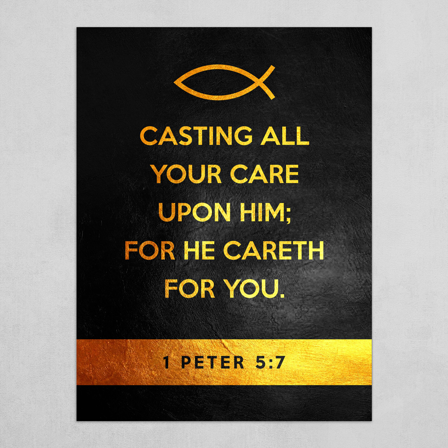 1 Peter 5:7 Bible Verse Text Art
