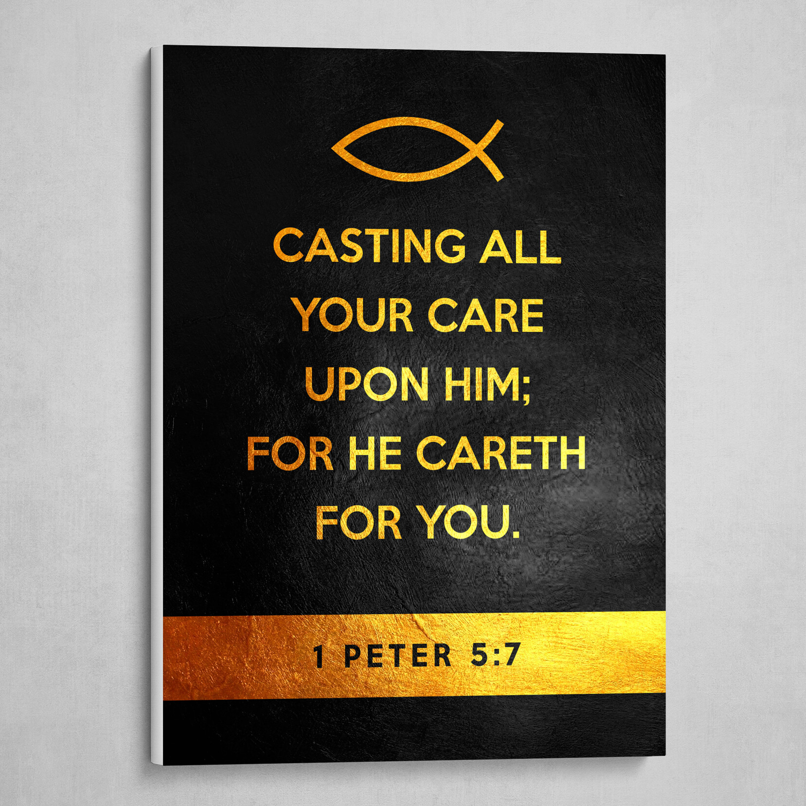 1 Peter 5:7 Bible Verse Text Art