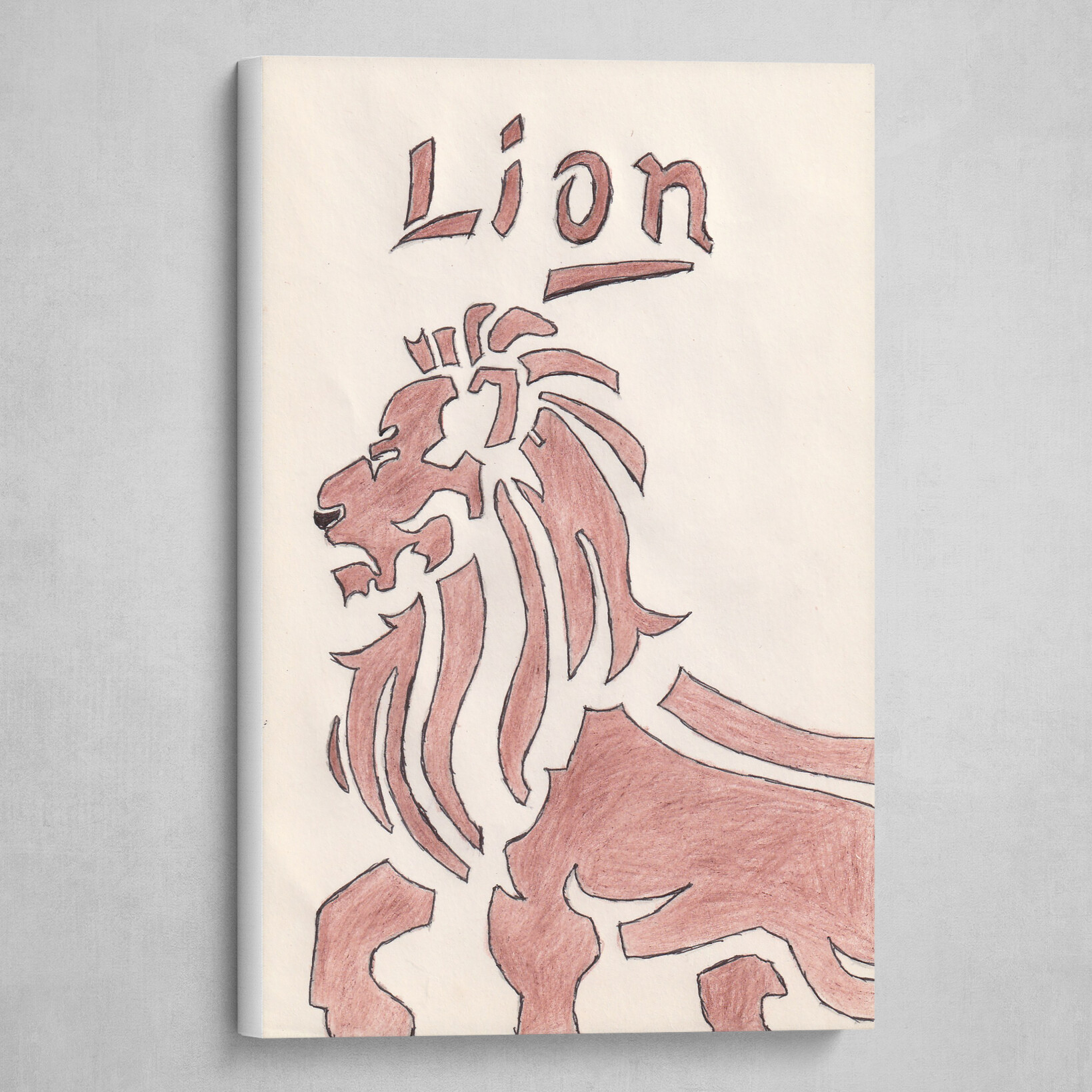 Lion Color Pencil Artwork