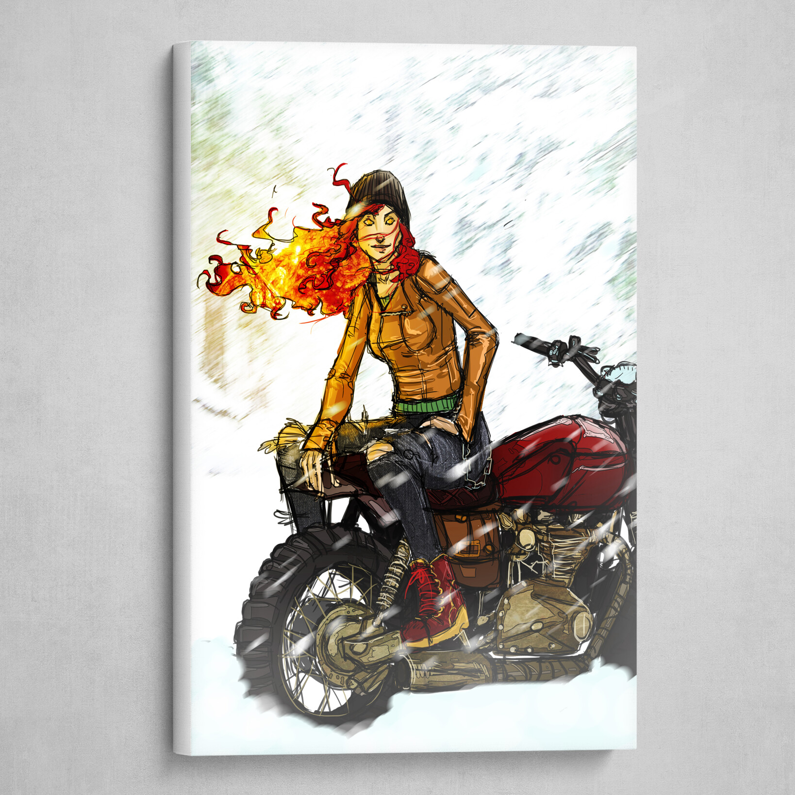 Fire elemental biker