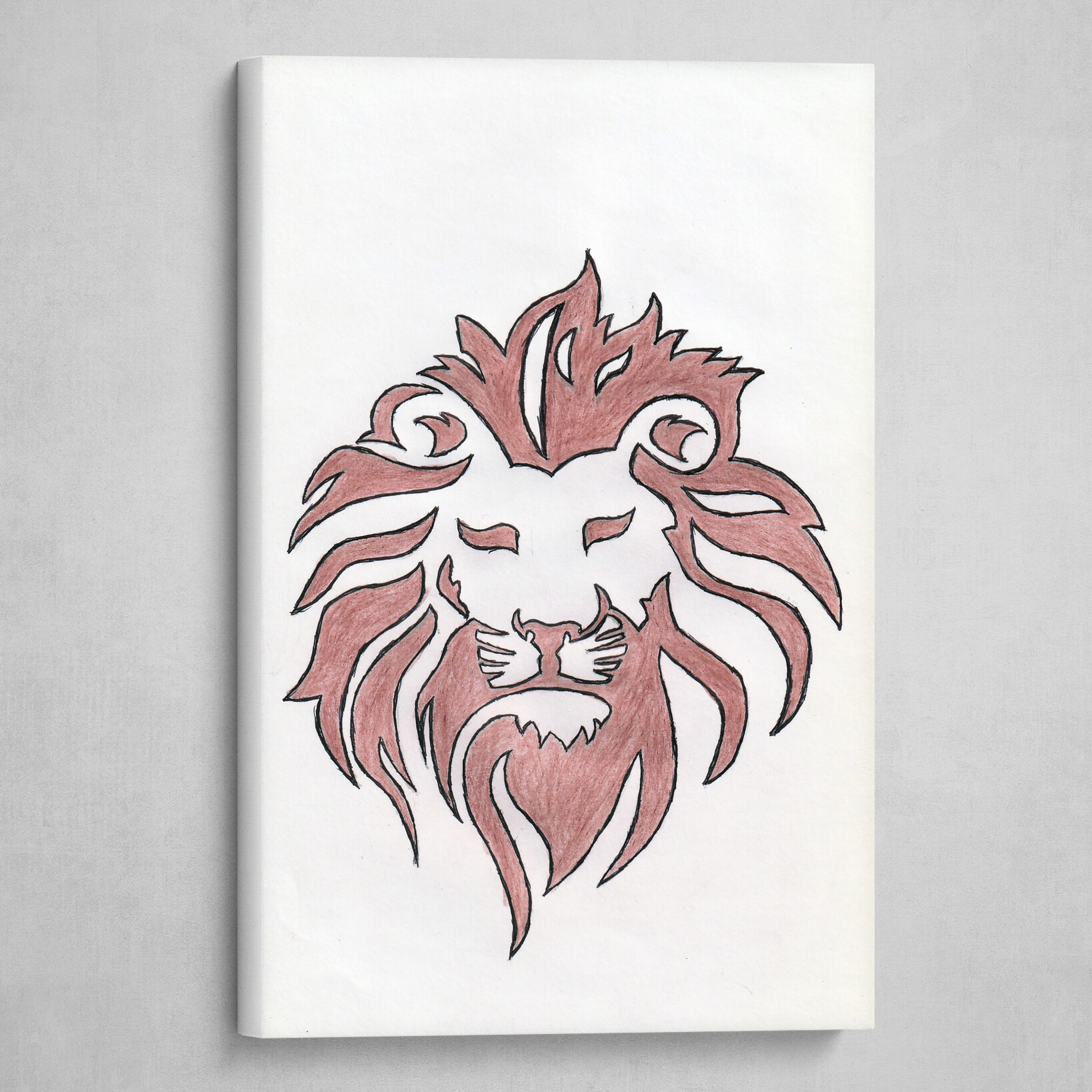 Lion Front Face Color Sketch