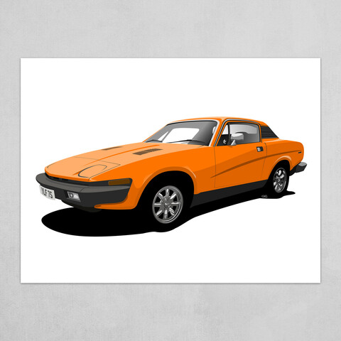 Triumph TR7 Orange by Steve Kidd Art