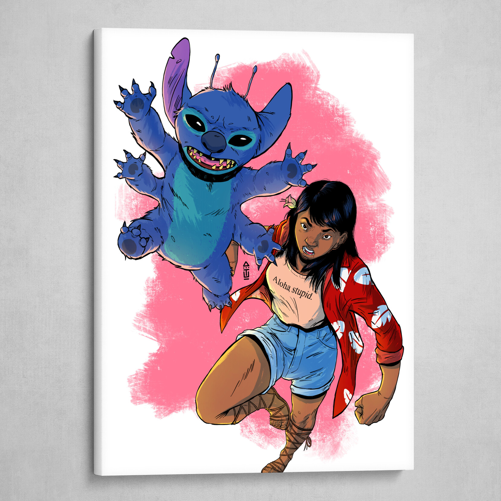 Lilo and Stitch | Angel Mad | Peeker | Art Board Print