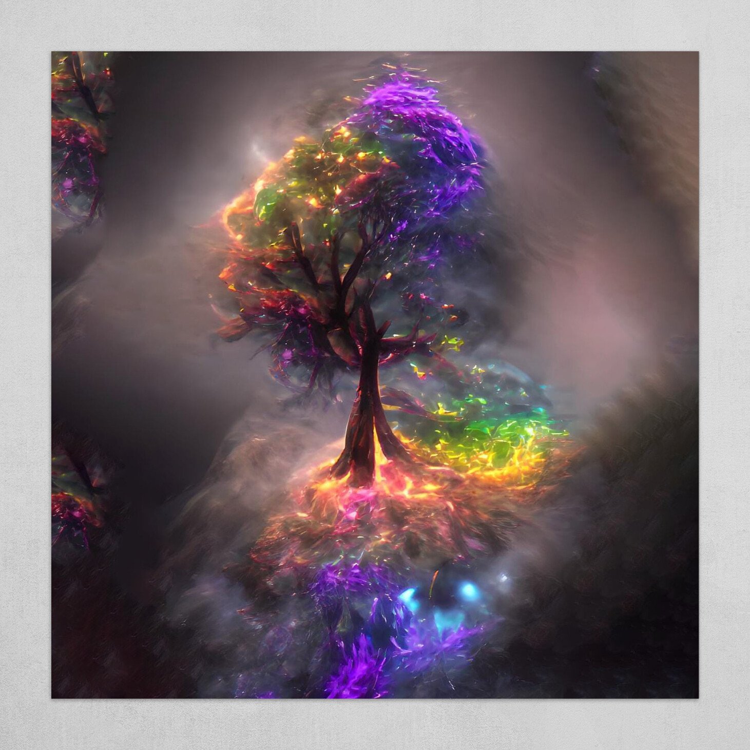 rainbow tree art