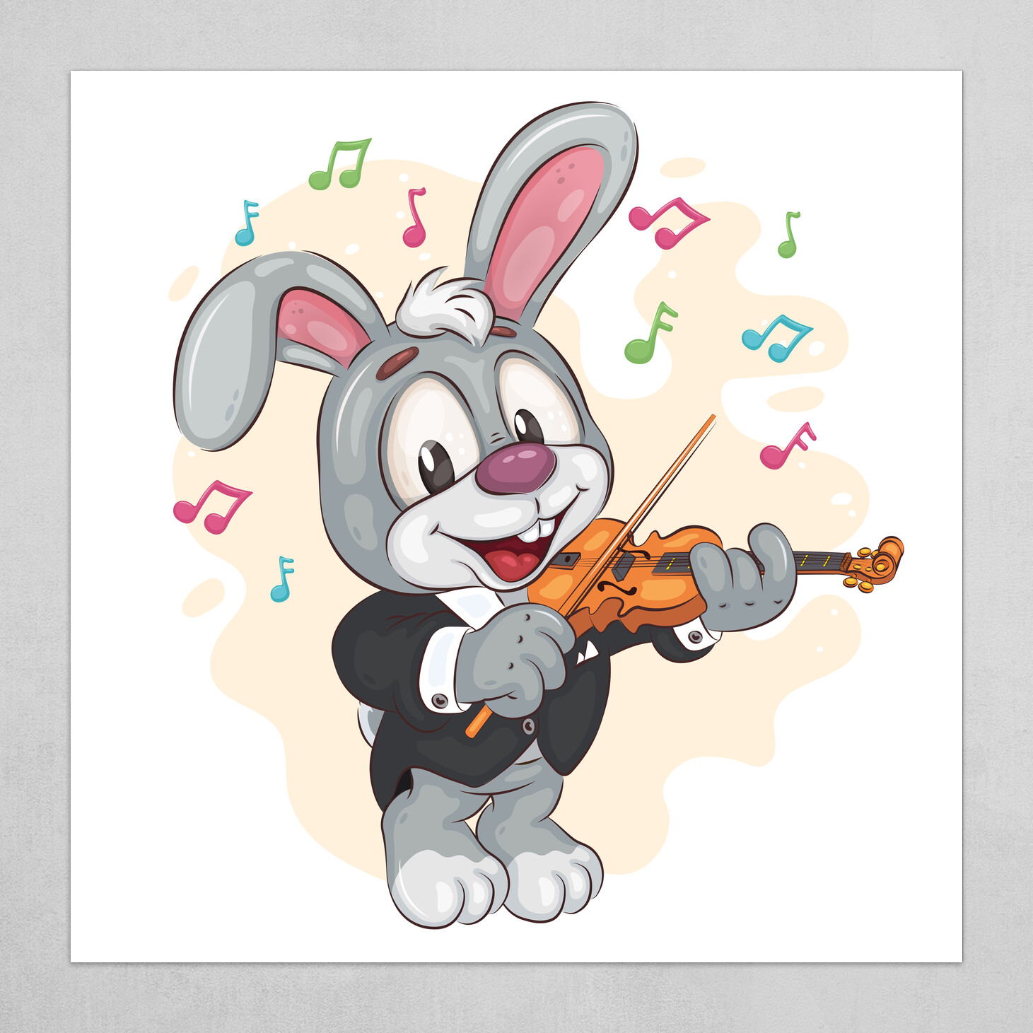 ArtStation - Cartoon Bunny Violinist.
