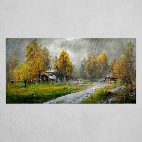 The Village In The Rain W 08 08 By Erkan Cerit