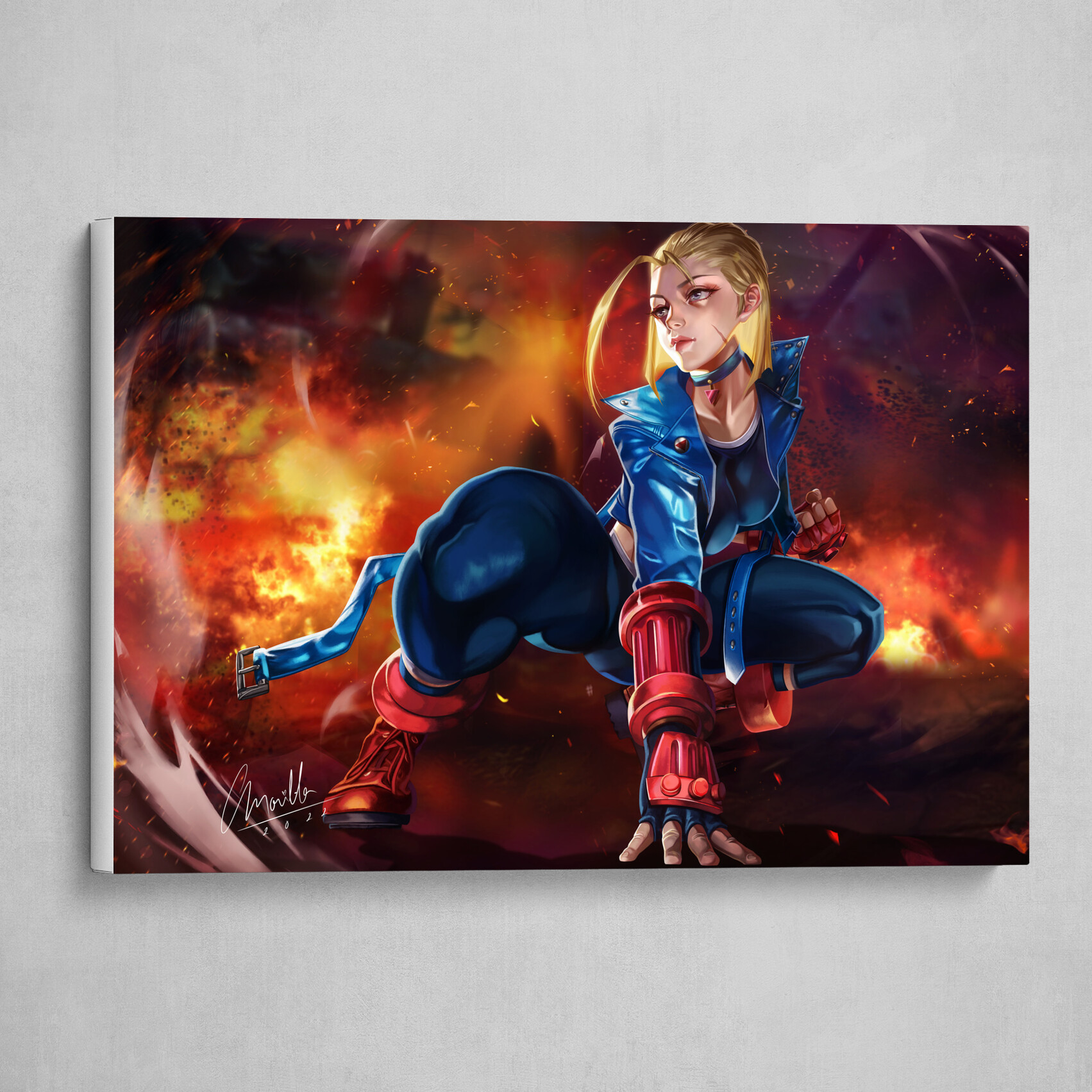 Cammy Street Fighter 2 Canvas Wrap Wall Art Game Room 