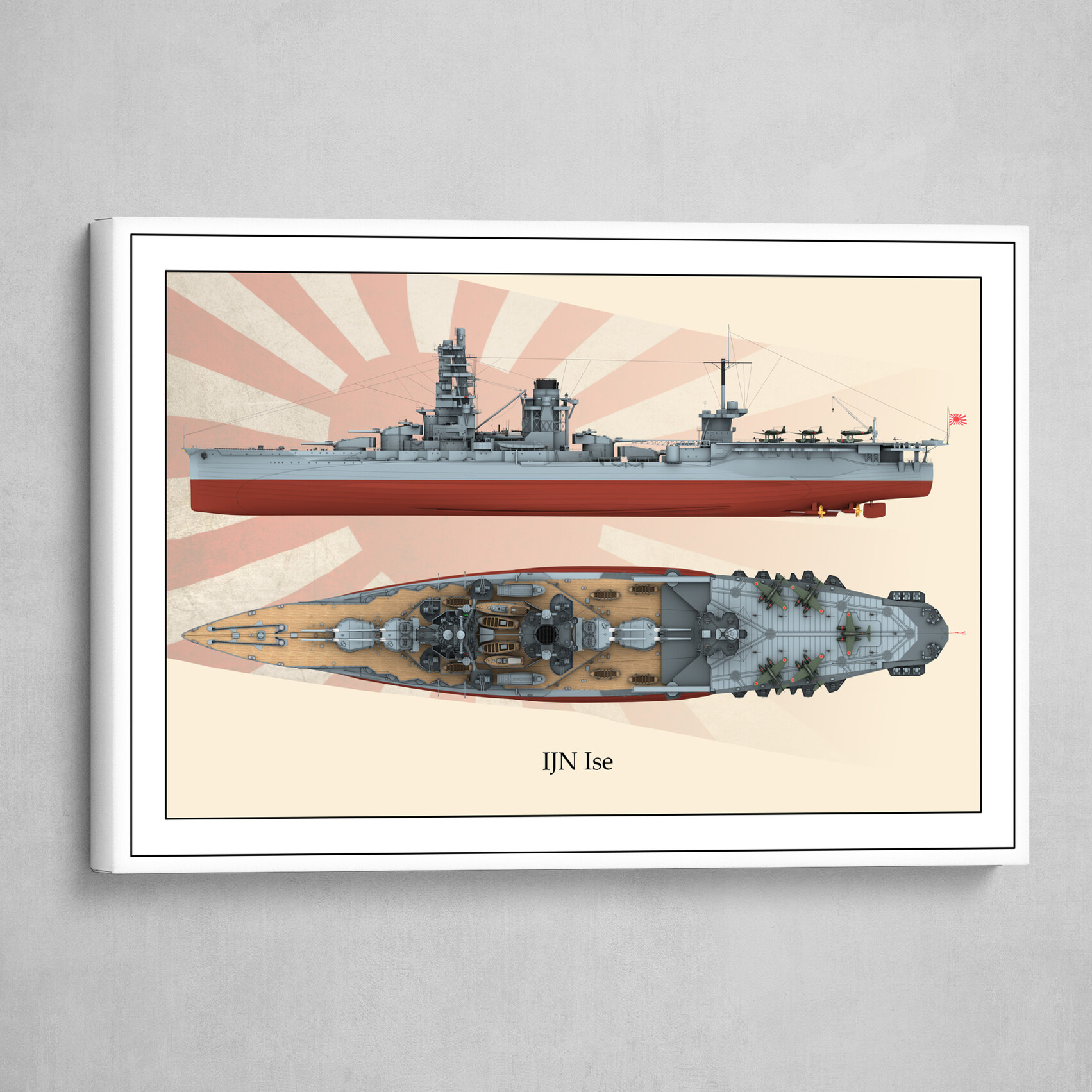 IJN Ise - portside and top view