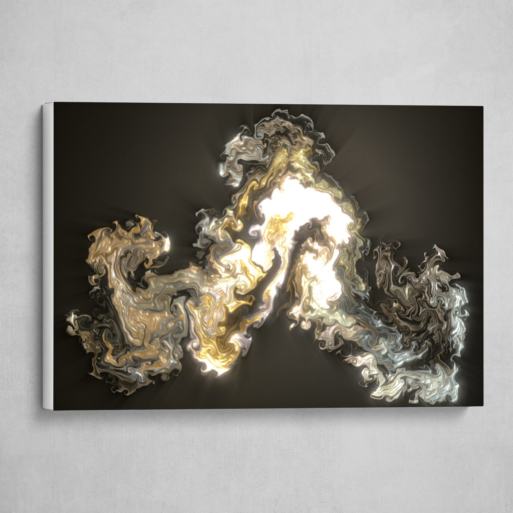 Gold and Silver fluid abstract