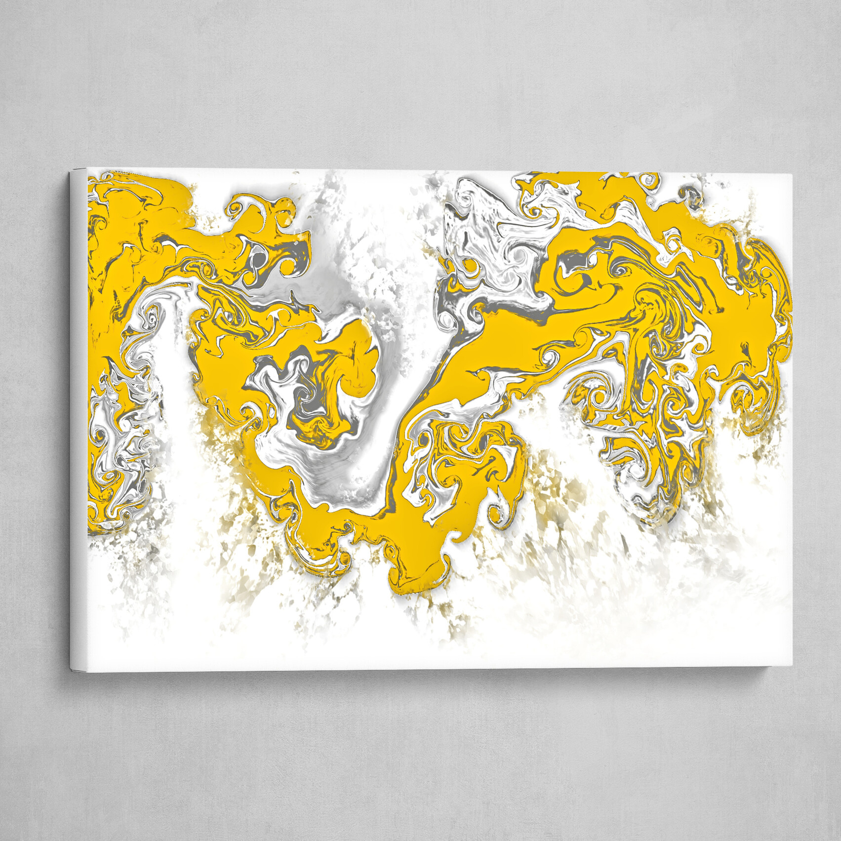 White and Yellow fluid abstract 2