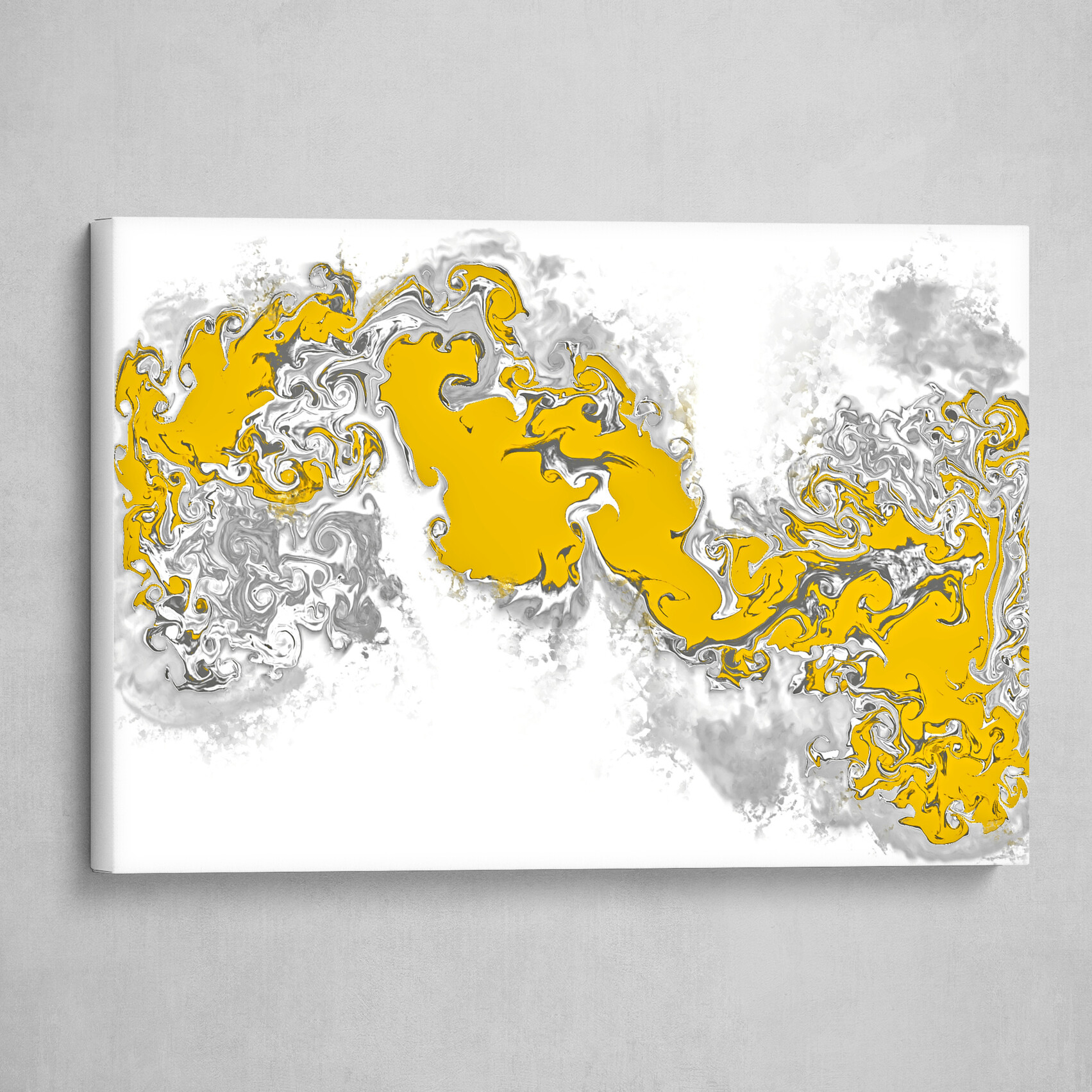 White and Yellow fluid abstract 4