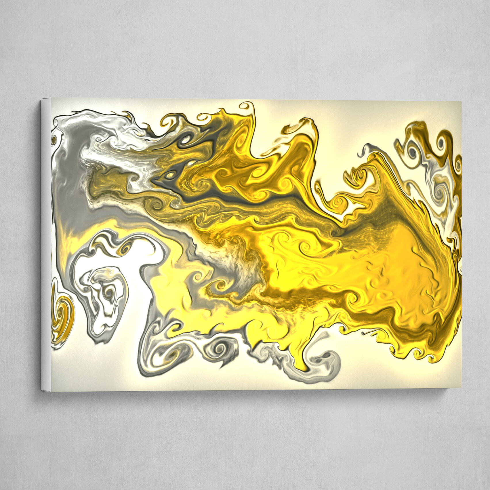 White and Gold fluid abstract 3