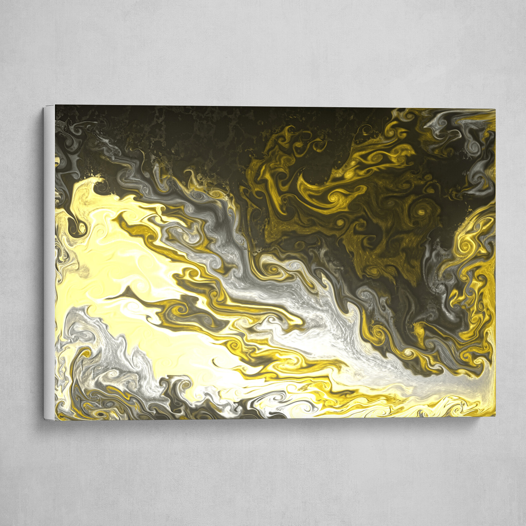 Black and Gold fluid pour abstract art 4