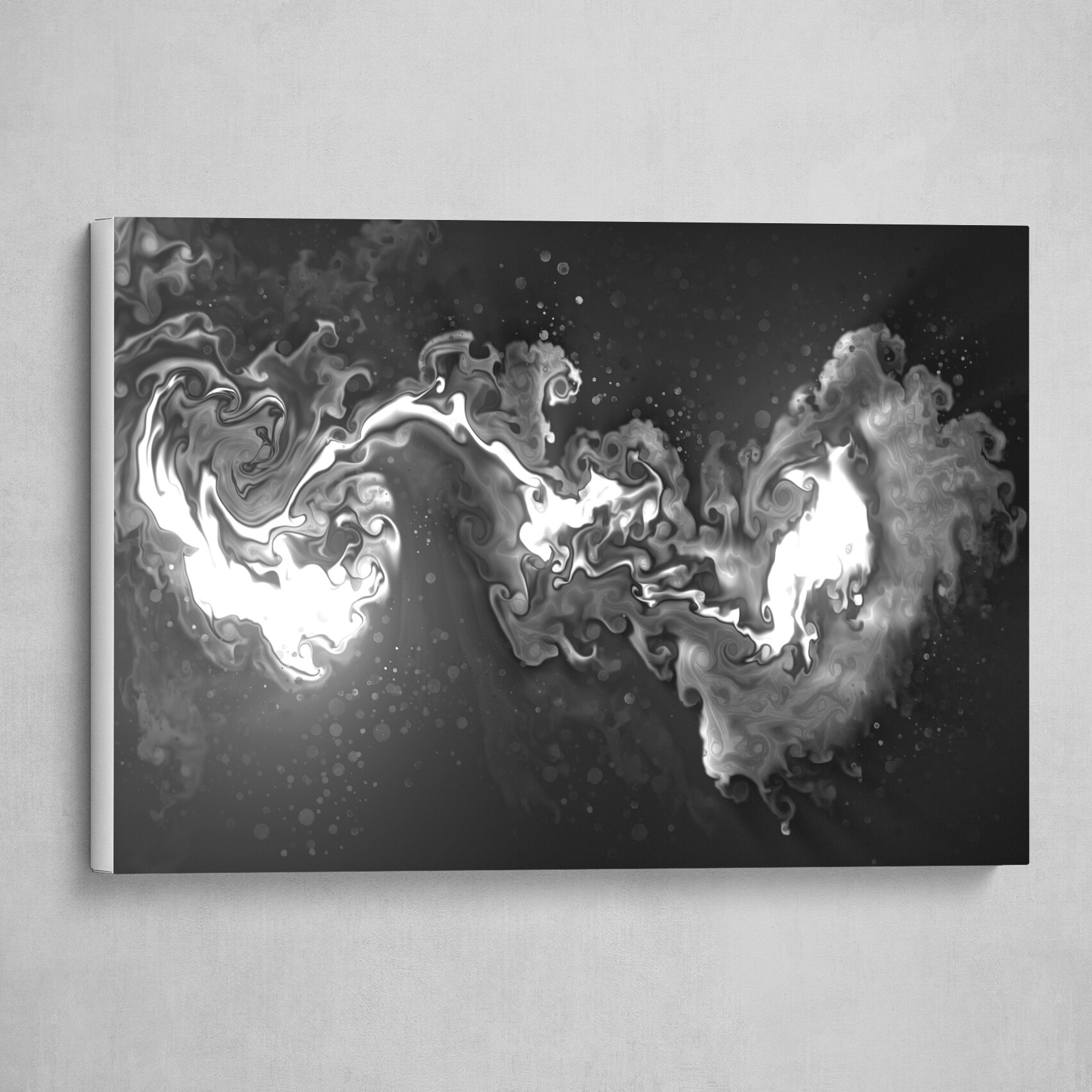 Black and White fluid pour abstract 3