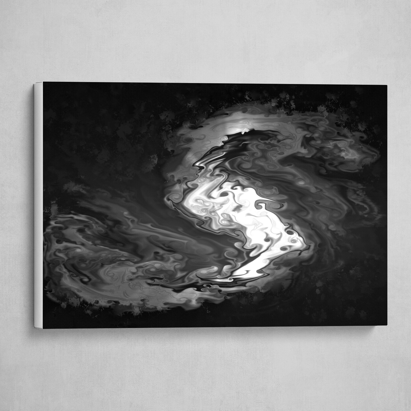 Black and White fluid pour abstract 5