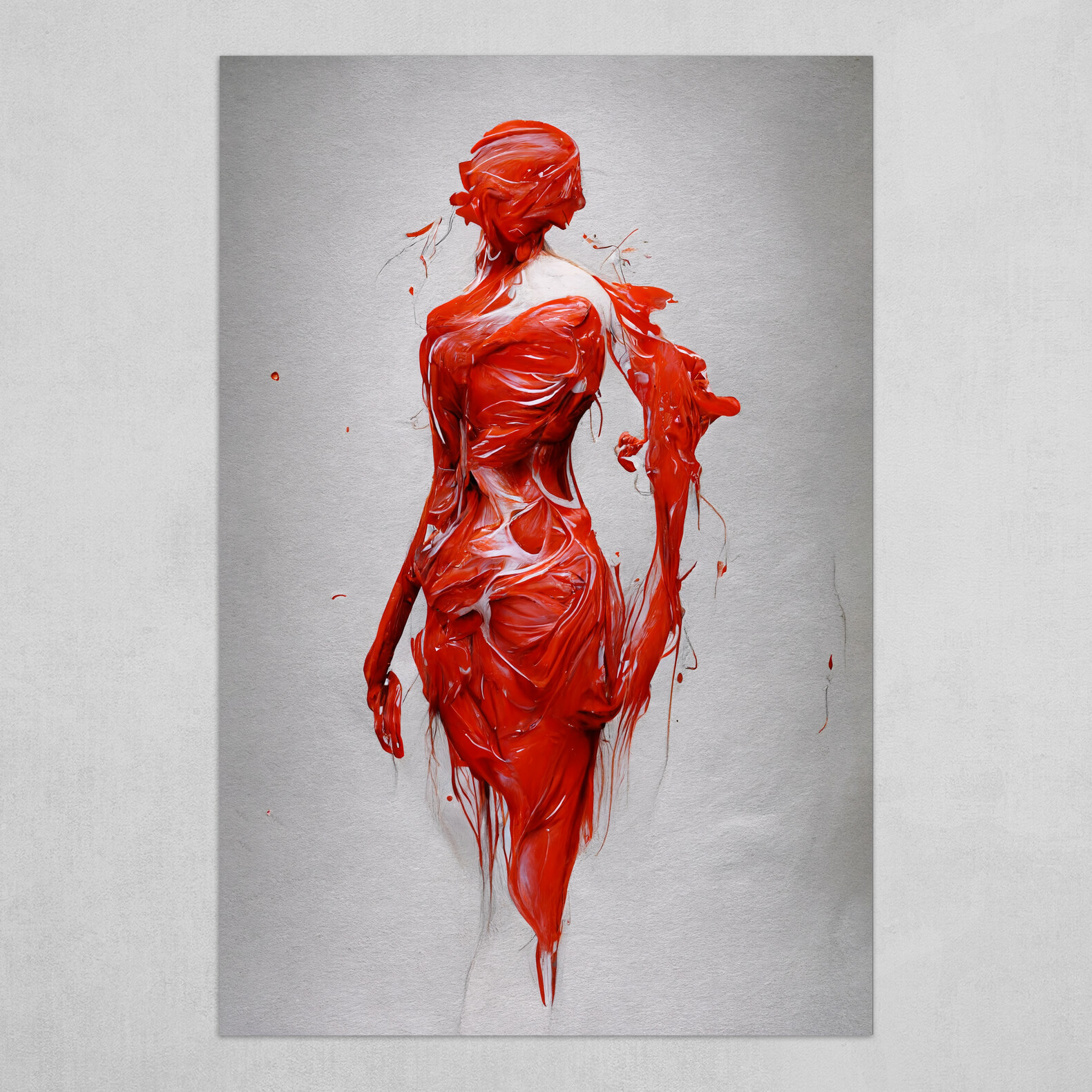 red paint dripping