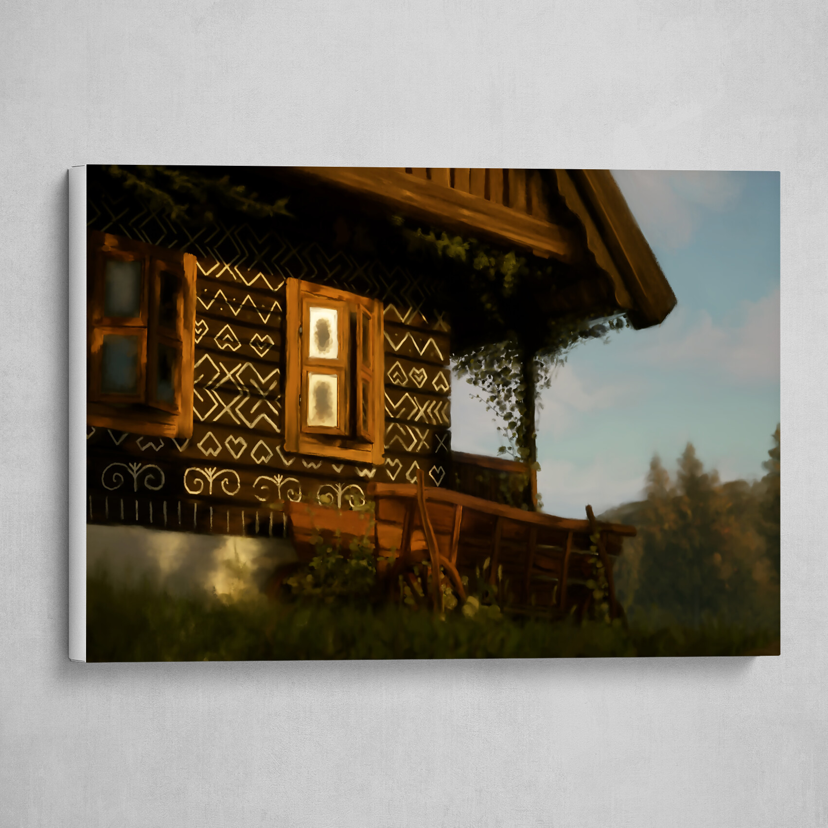 Folk Village Art Print