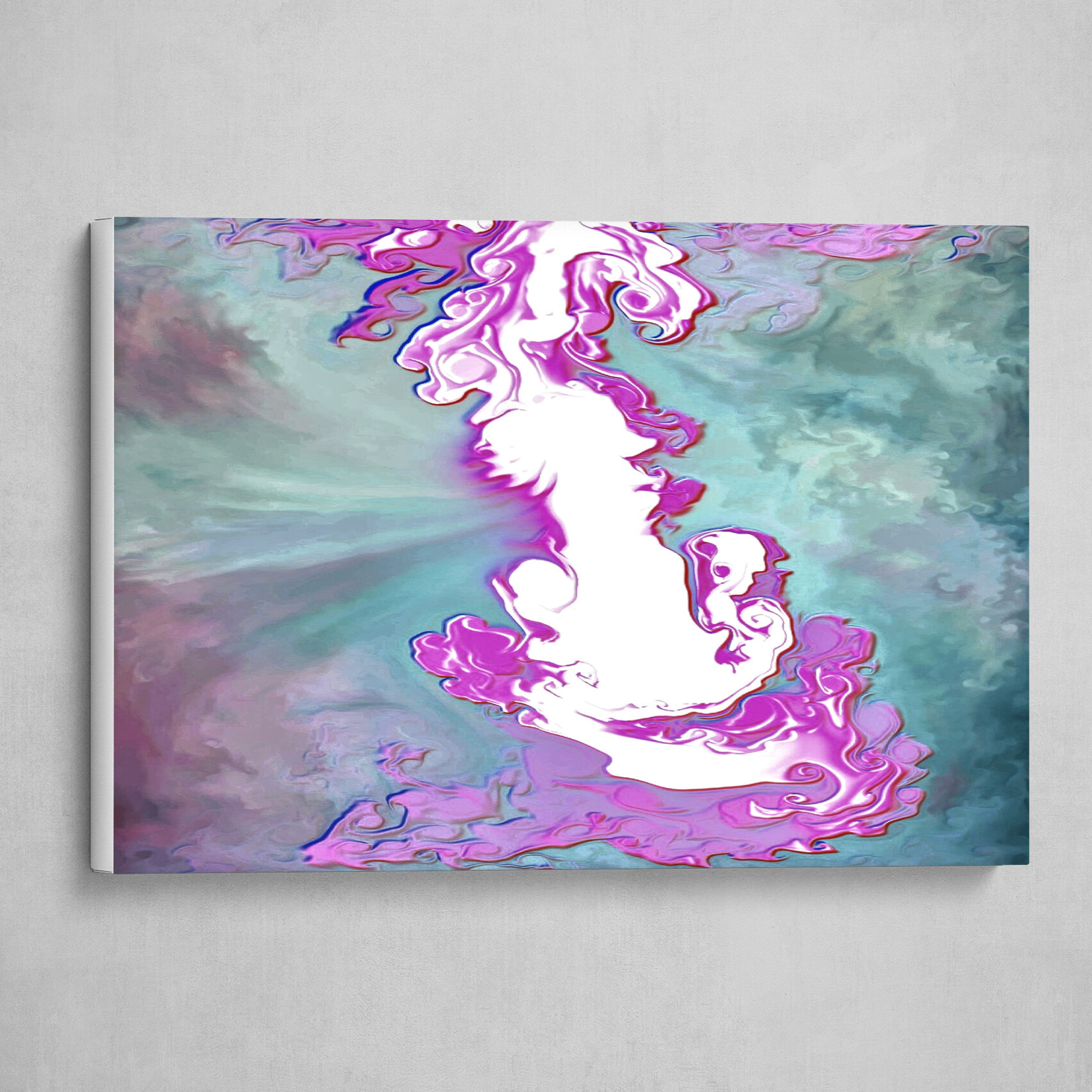 Purple White and Blue fluid pour abstract art 4