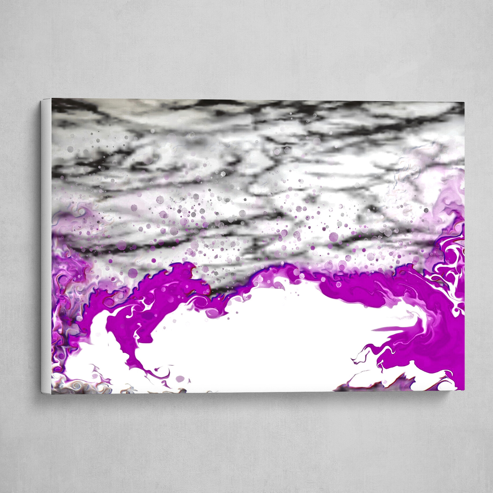 Purple and White Marble fluid pour abstract art 3