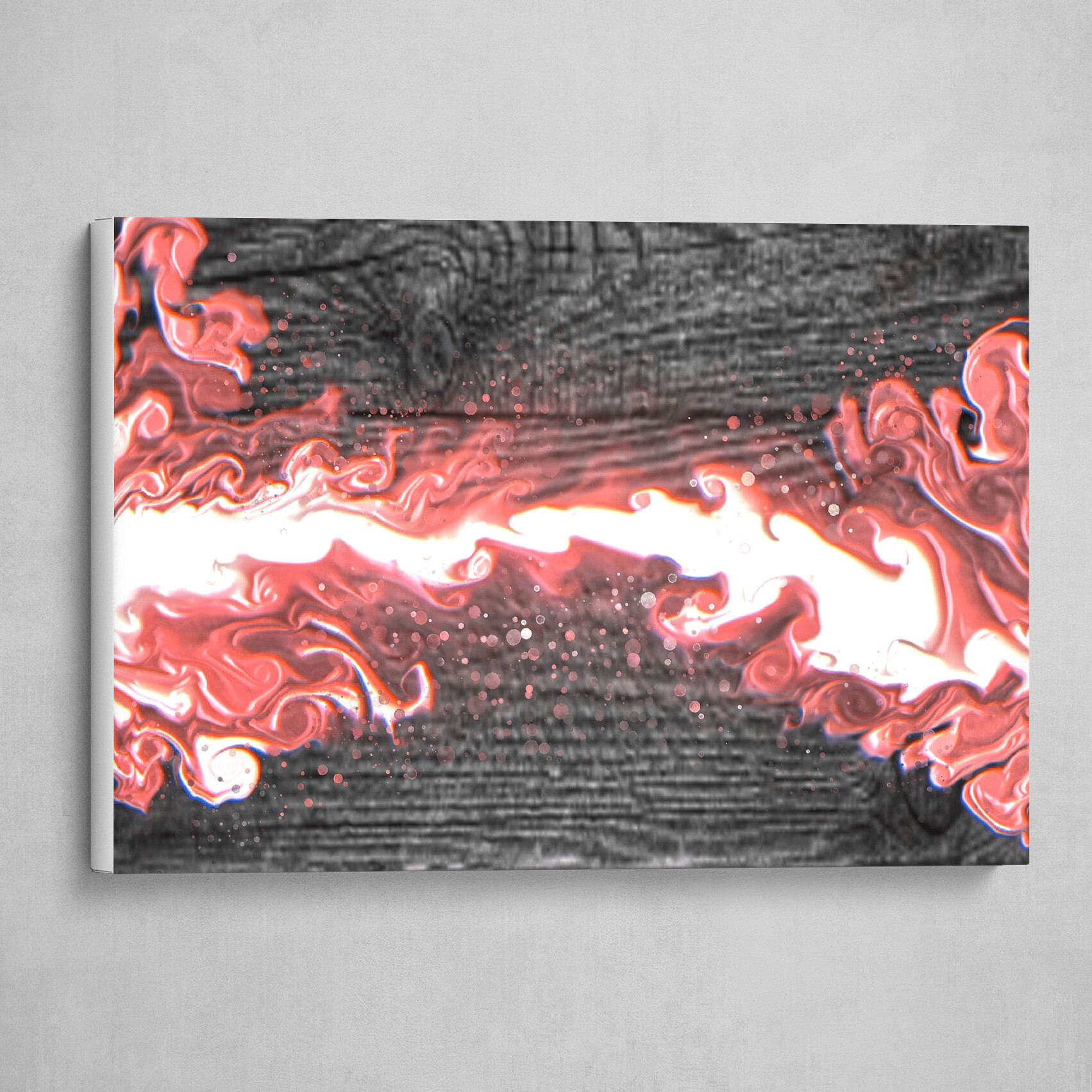 Pink and White fluid pour Blackwood abstract art 3