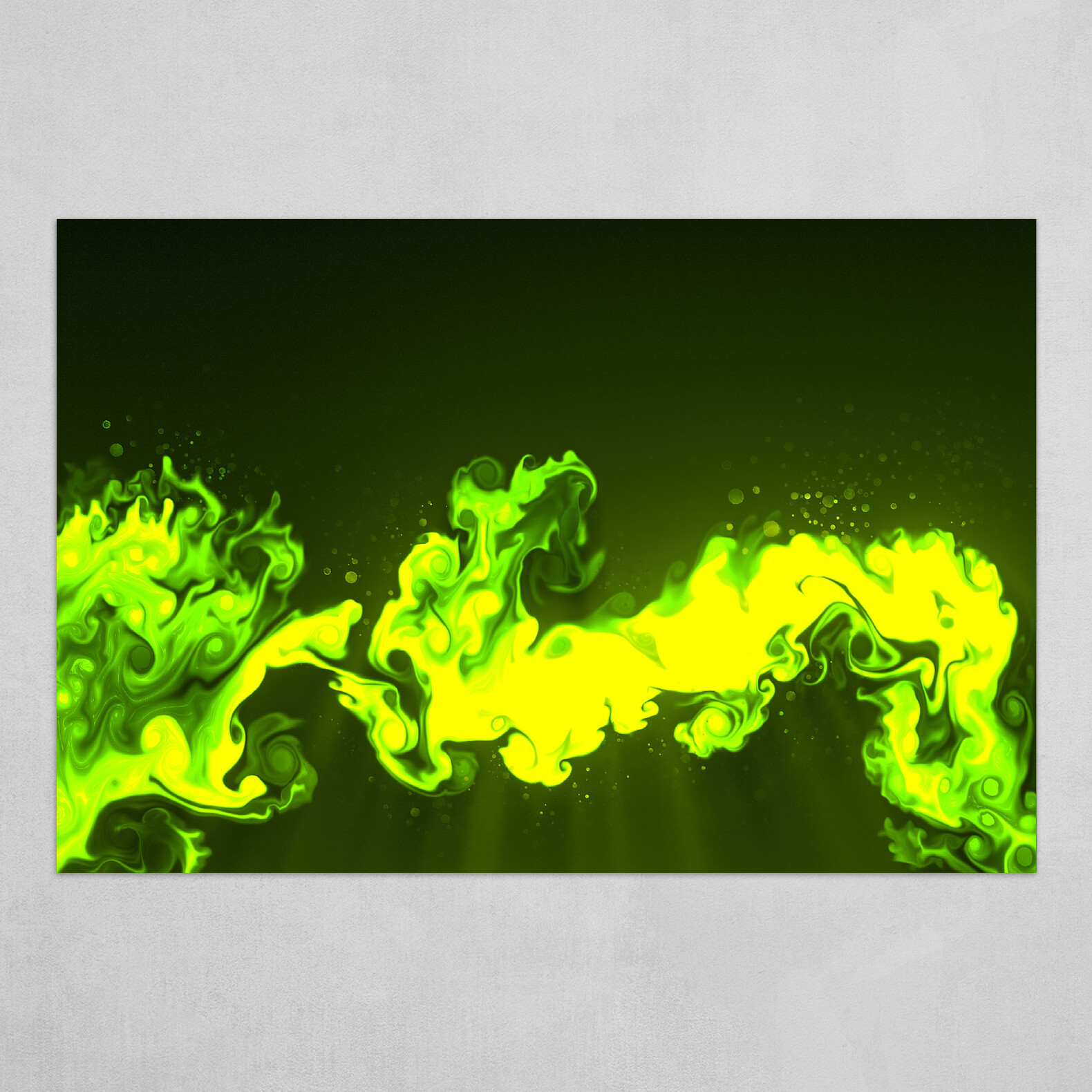 Green and Black fluid pour abstract art 2
