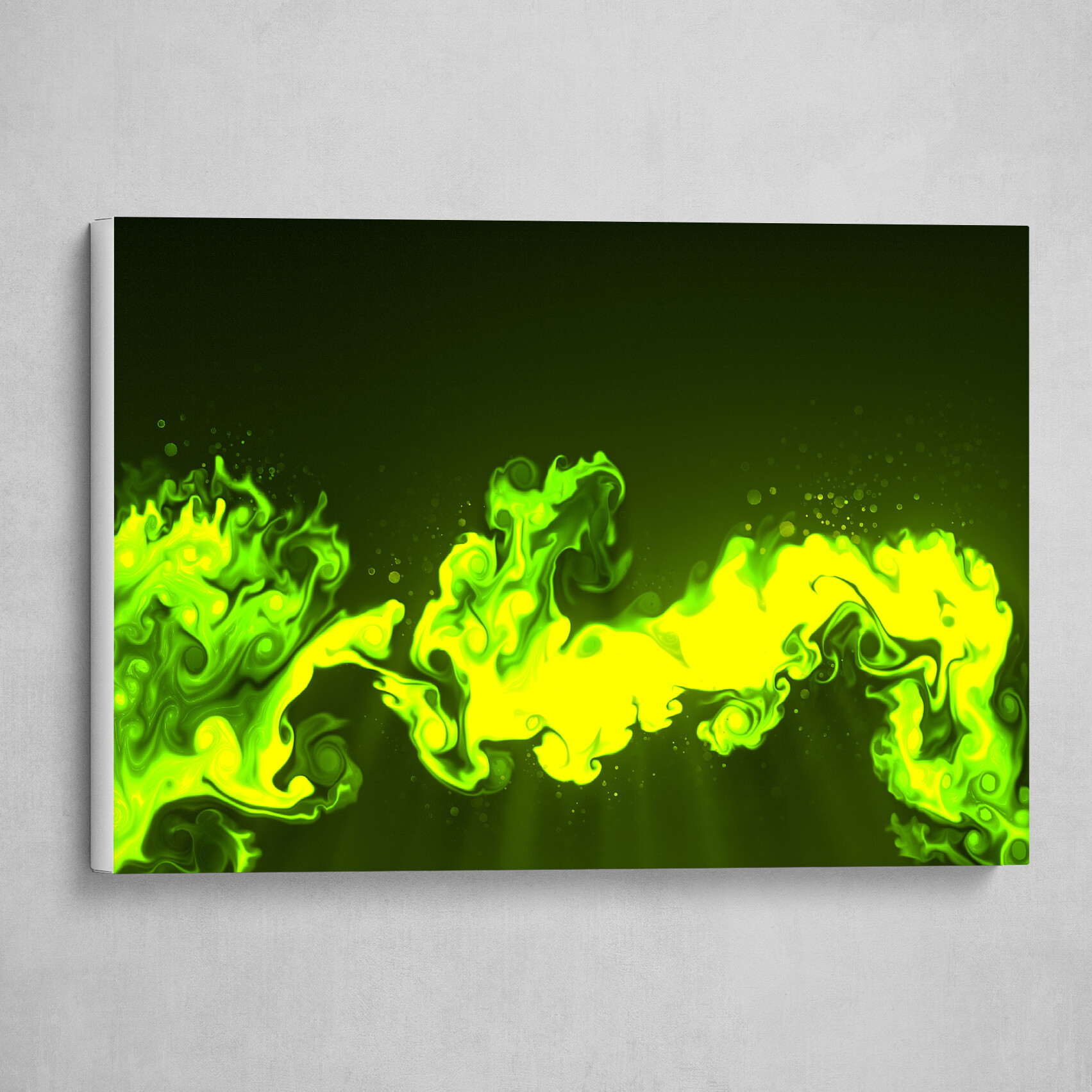 Green and Black fluid pour abstract art 2