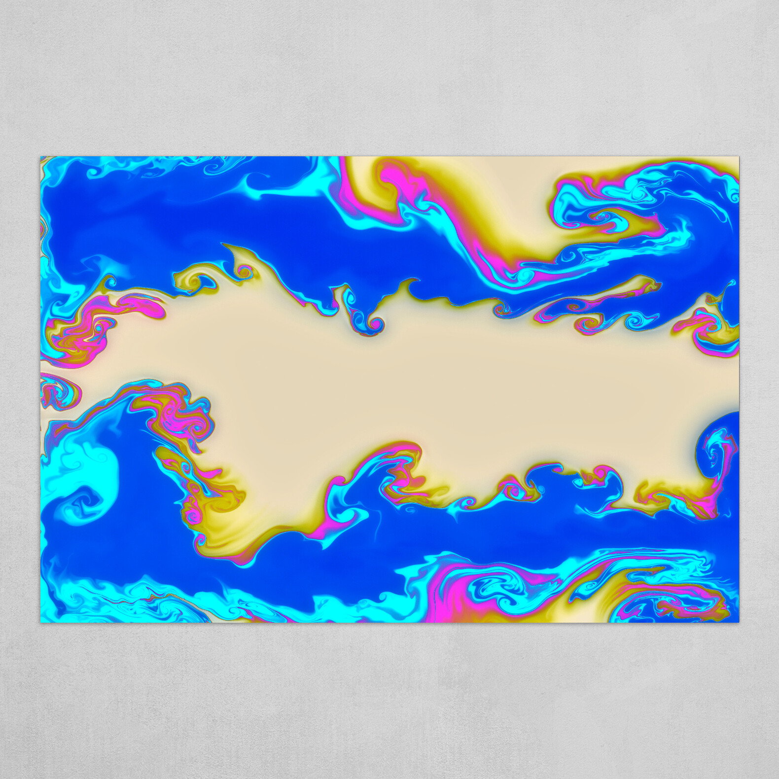 Blue Pink Yellow fluid abstract 2