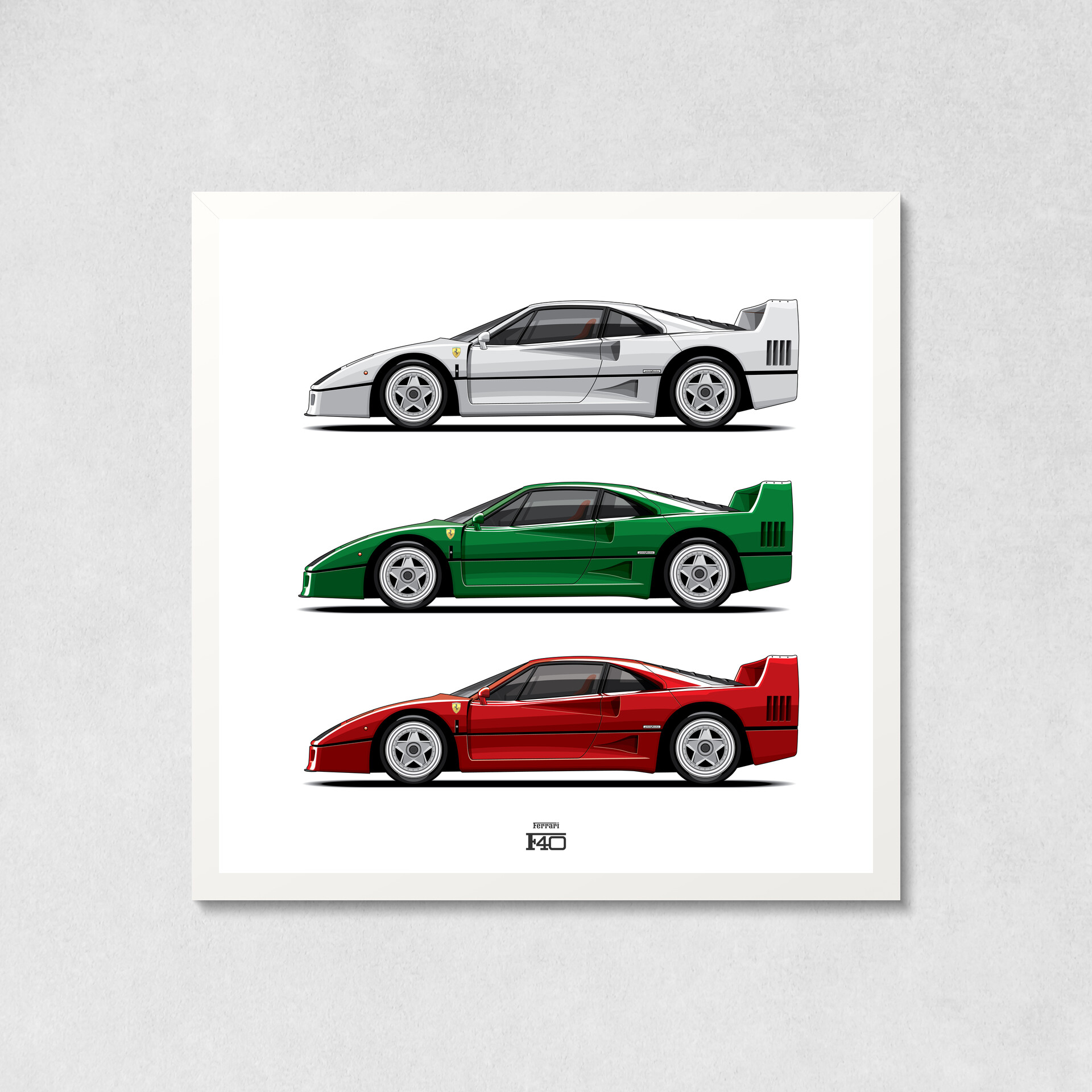 Ferrari F40 3 Color Collection by Srattha Nualsate