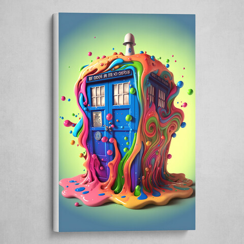 Psychedelic Police Box From Another Trip - Rainbow Dripping Paint ...