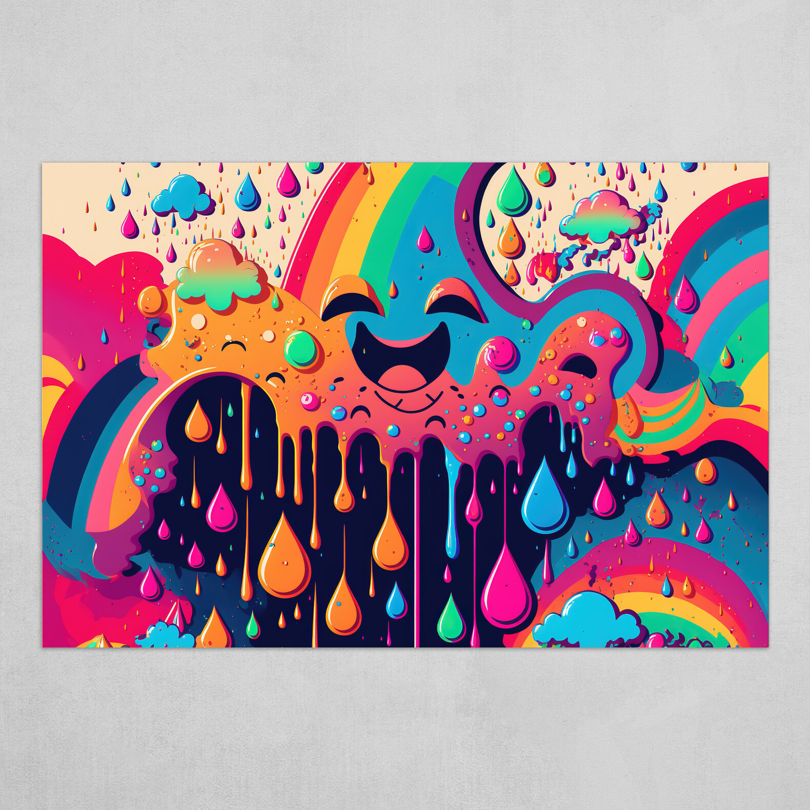 ArtStation - 8k+ Digital Print Download of Psychedelic Paint Drip Rainbow  Rain Clouds 1.2 - Psychedelia Dripping Paint Rainy Landscape - Artwork /  Illustration / Reference Art