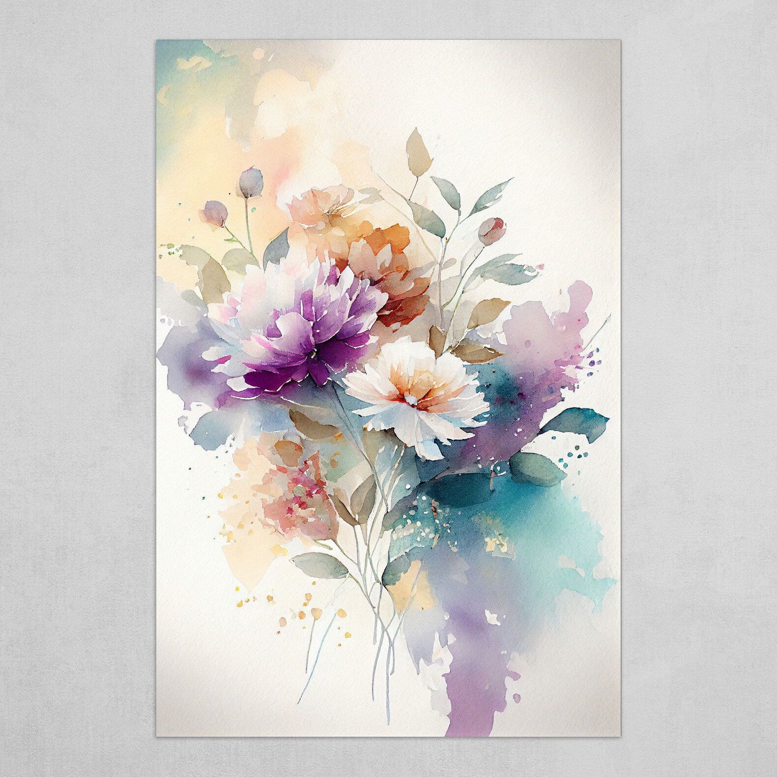 Loose watercolor flowers by Eneandine