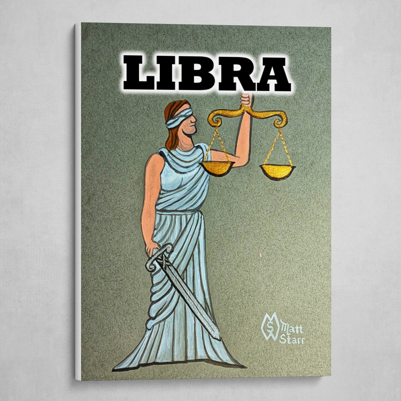 Libra Scale Of Justice' Poster, picture, metal print, paint by