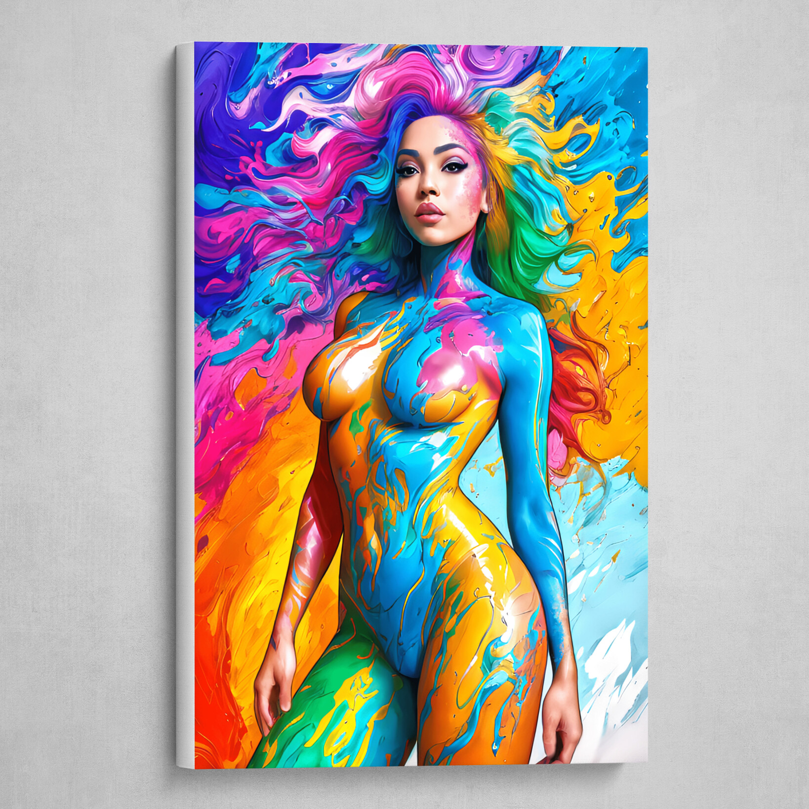 Hyper Rainbow - Colorful Abstract body art 3