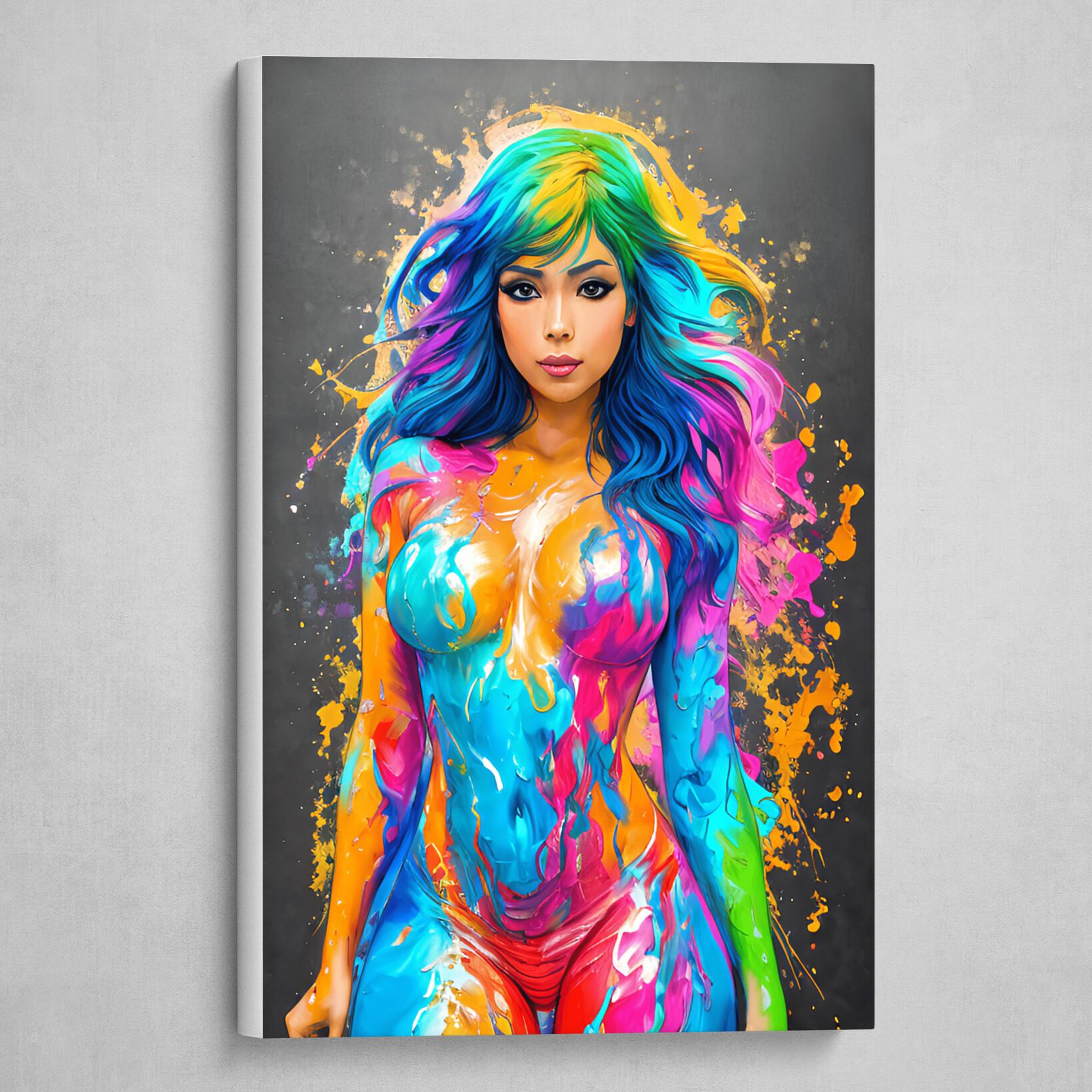 Hyper Rainbow - Colorful Abstract body art 6