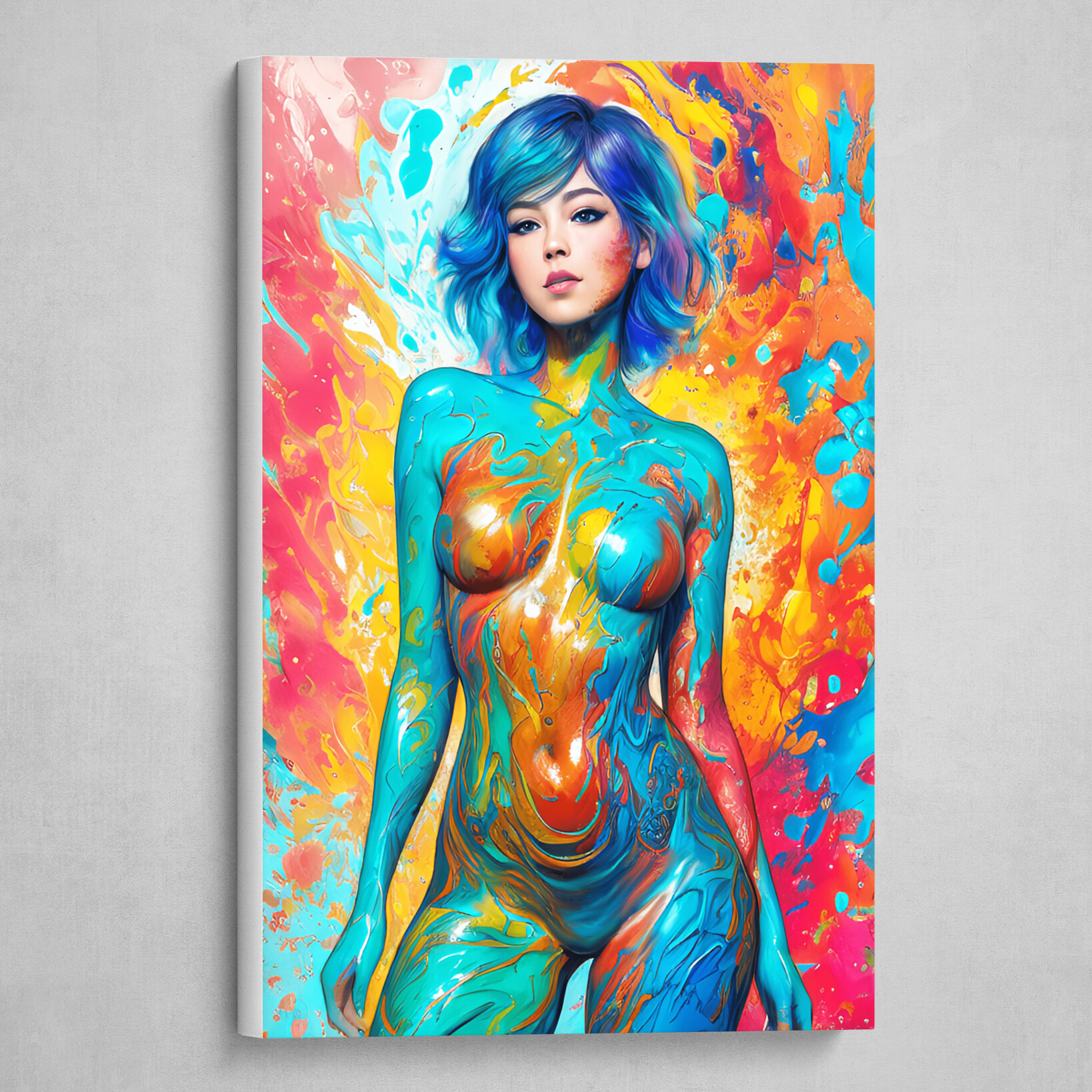 Hyper Rainbow - Colorful Abstract body art 8