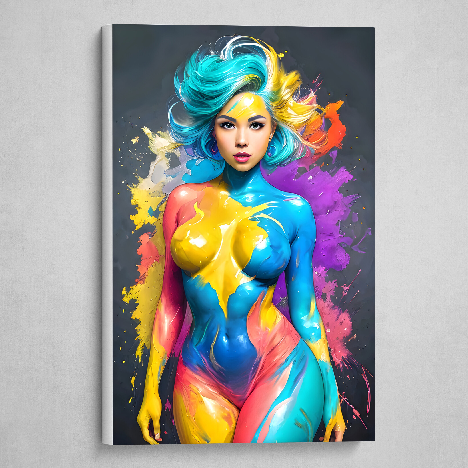 Hyper Rainbow - Colorful Abstract body art 14