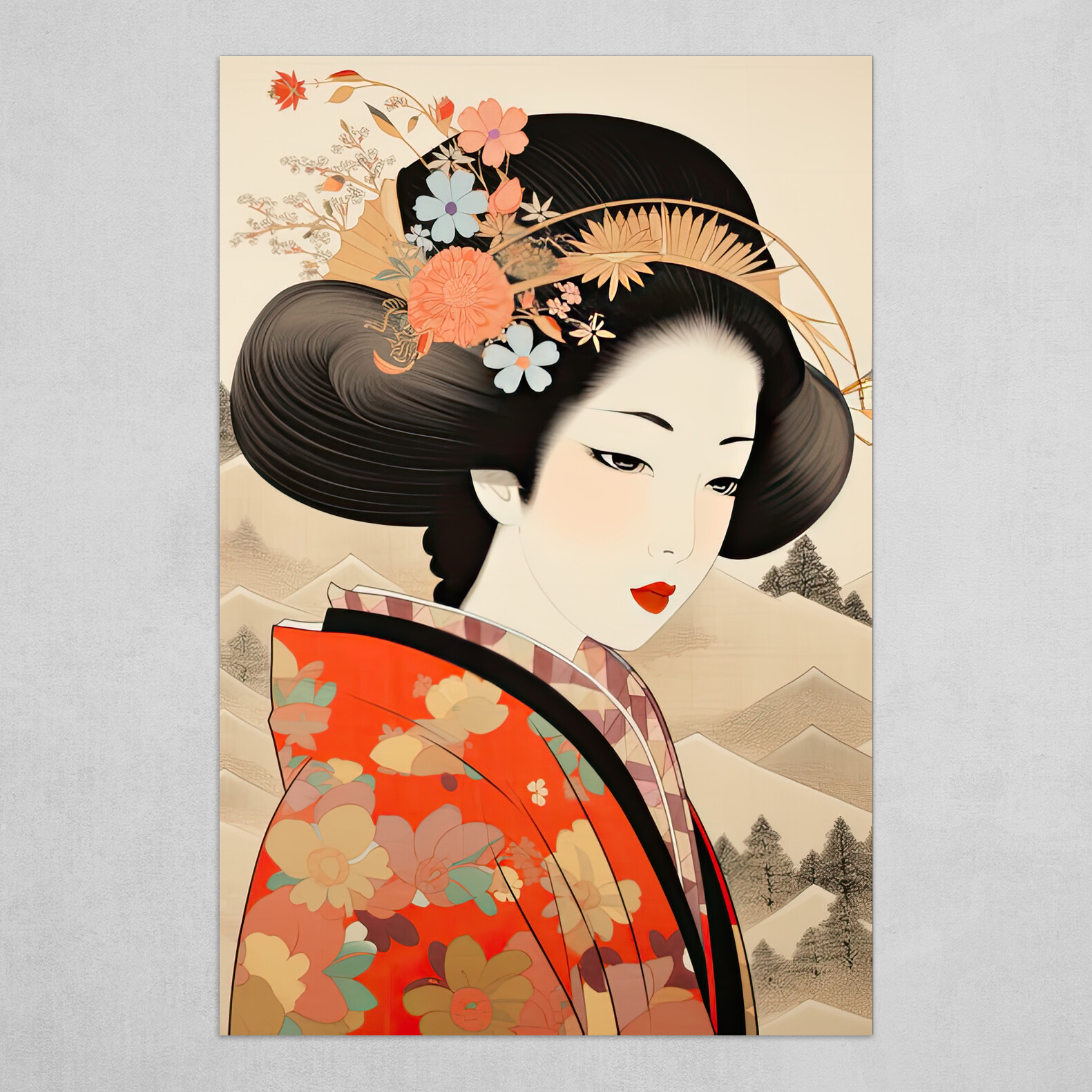 Premium Vector  Traditional japanese geisha design