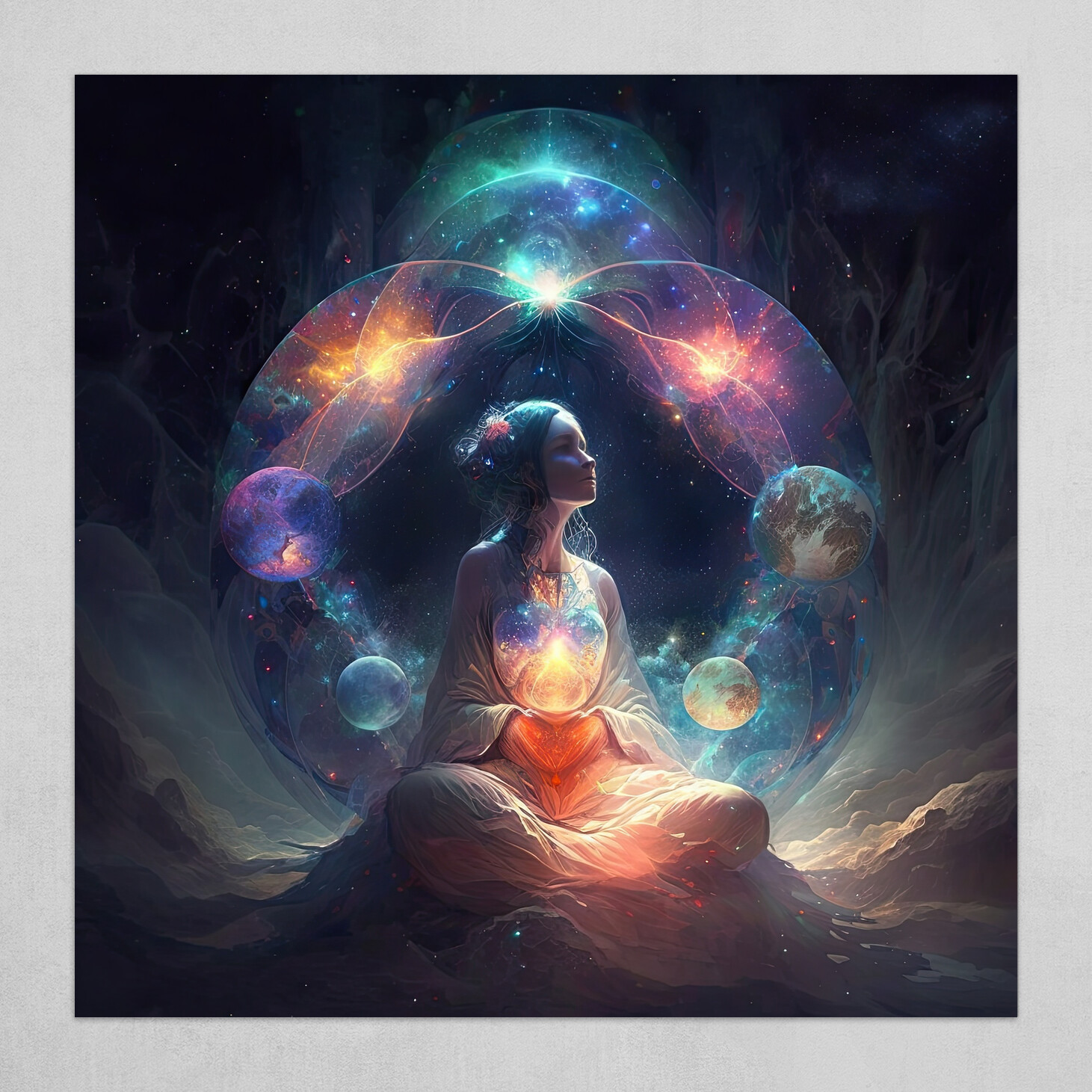 Cosmic Serenity: The Yogi's Celestial Journey