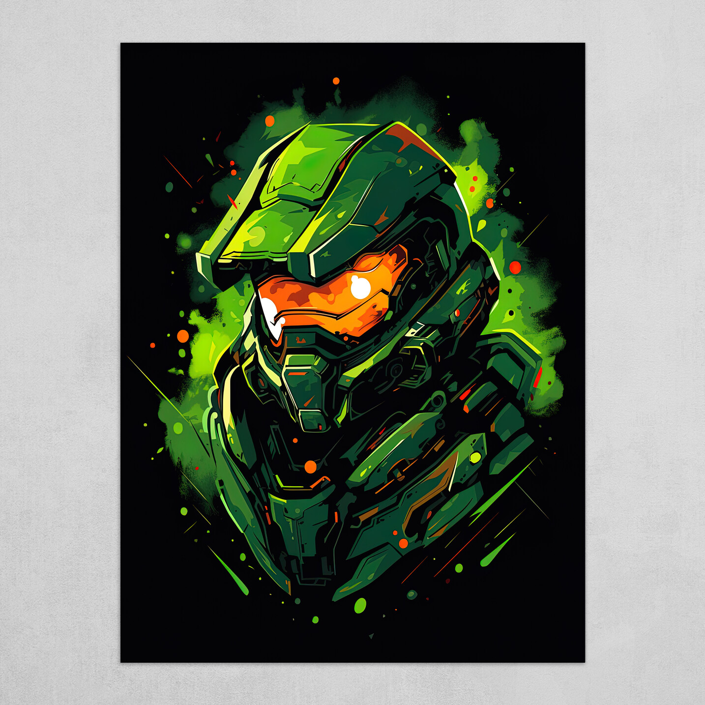 Master Chief Heroic' Poster, picture, metal print, paint by Halo Game