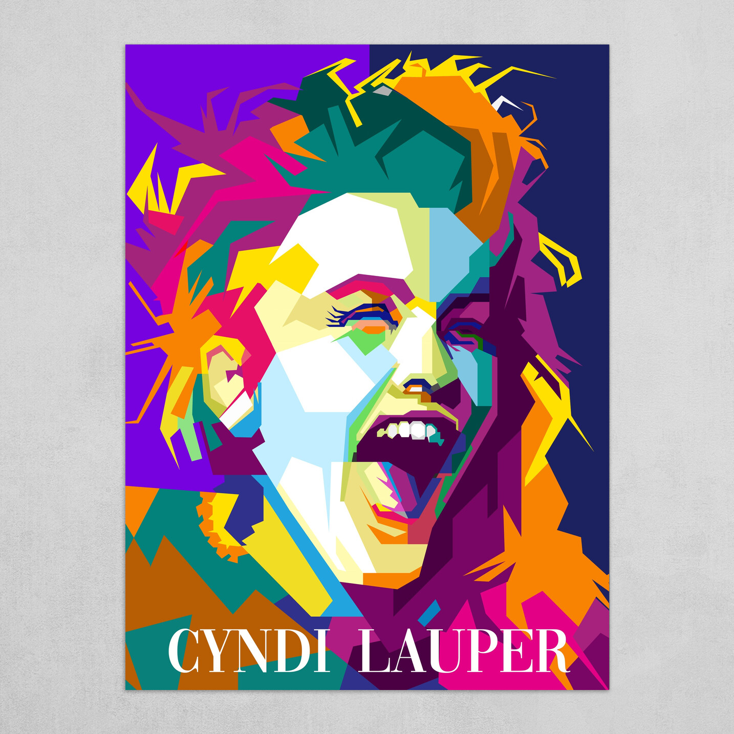 Cyndi Lauper 80s Singer Pop Art WPAP by Fariza Abdurrazaq