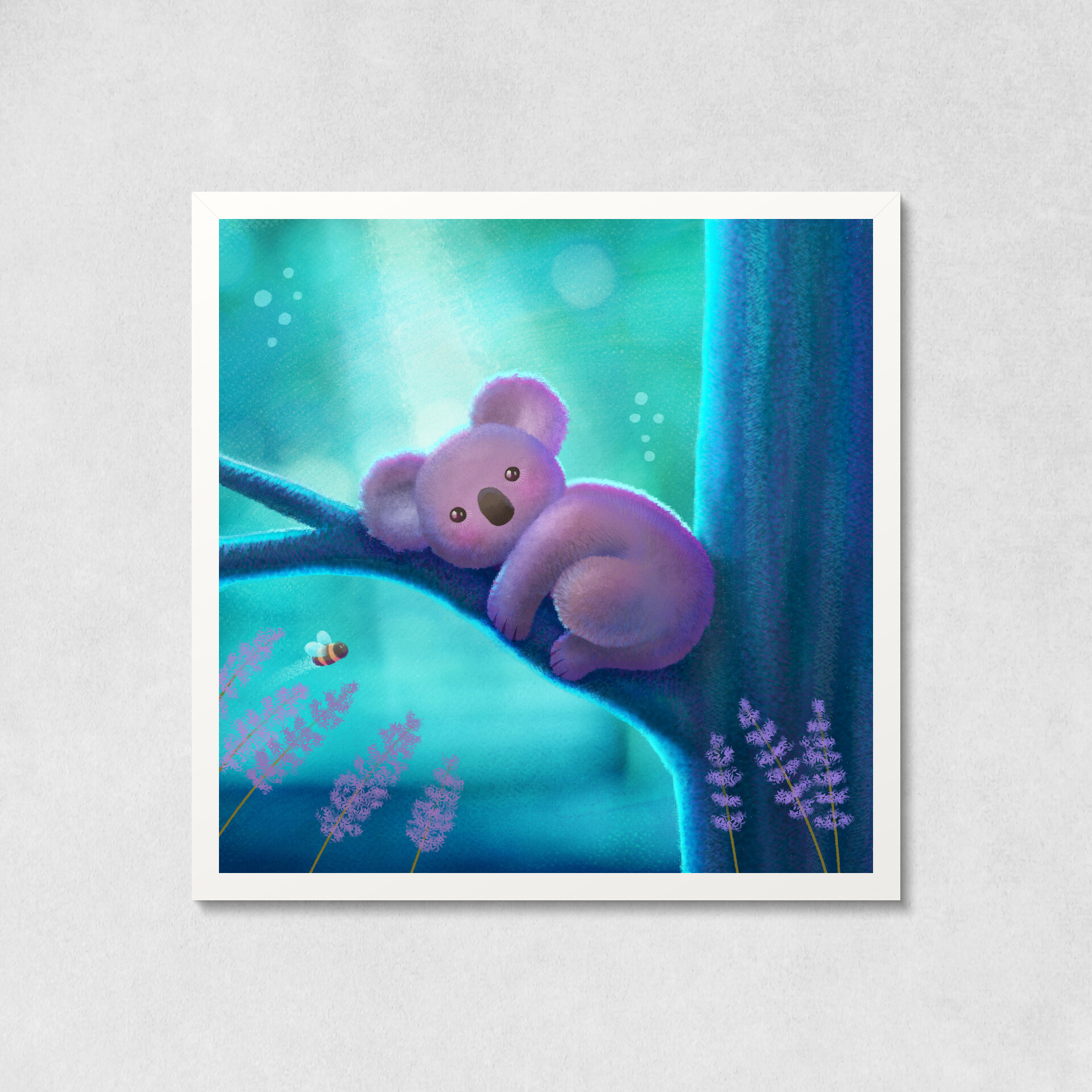 Koala aesthetic neon' Poster, picture, metal print, paint by Dream