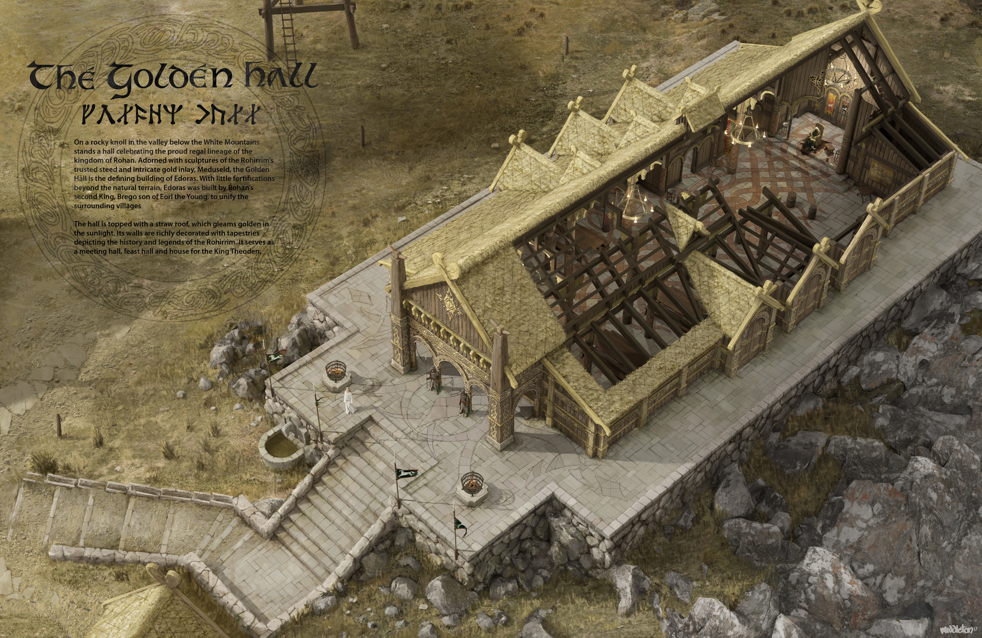 Cross-section of the Hall of Kings atop Minas Tirith [1385x900] :  r/ThingsCutInHalfPorn