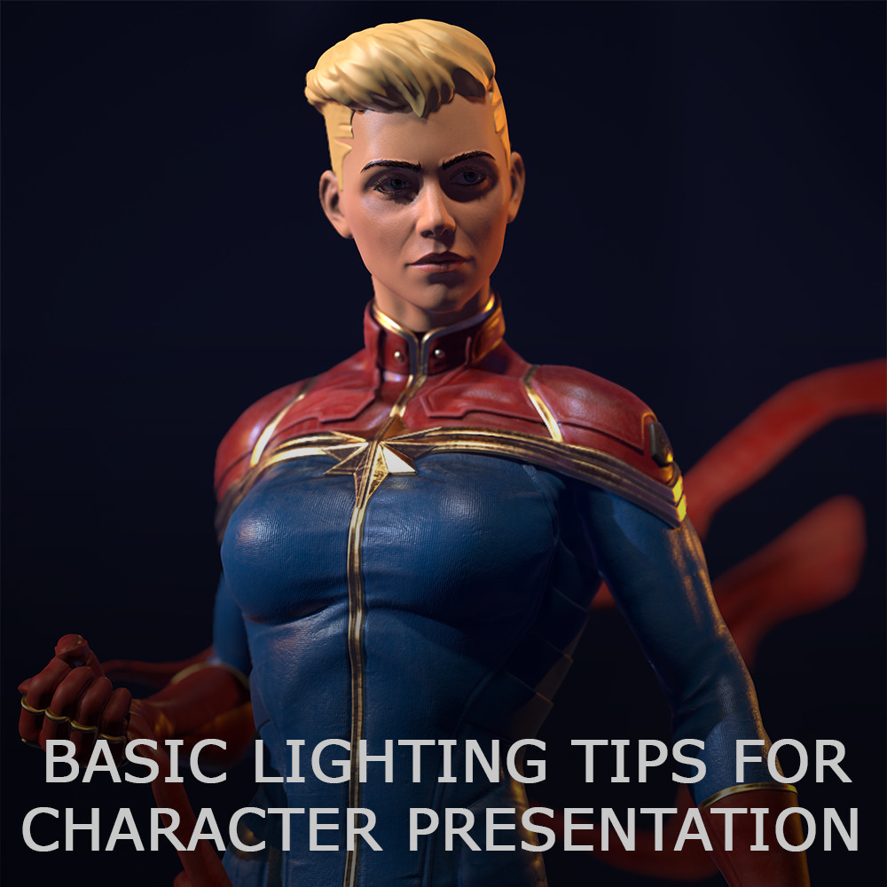 ArtStation Simple Tips for Lighting a Character presentation shot