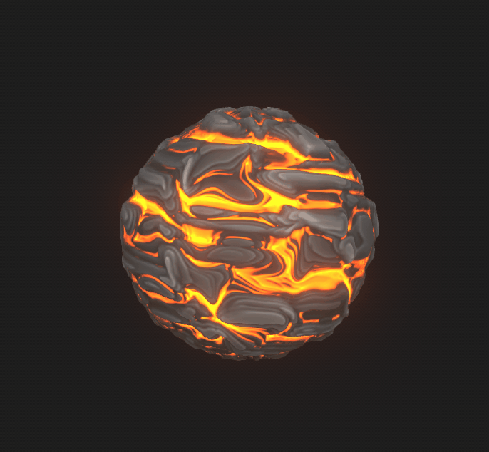 a molten ball changed using Substance Designer 3D