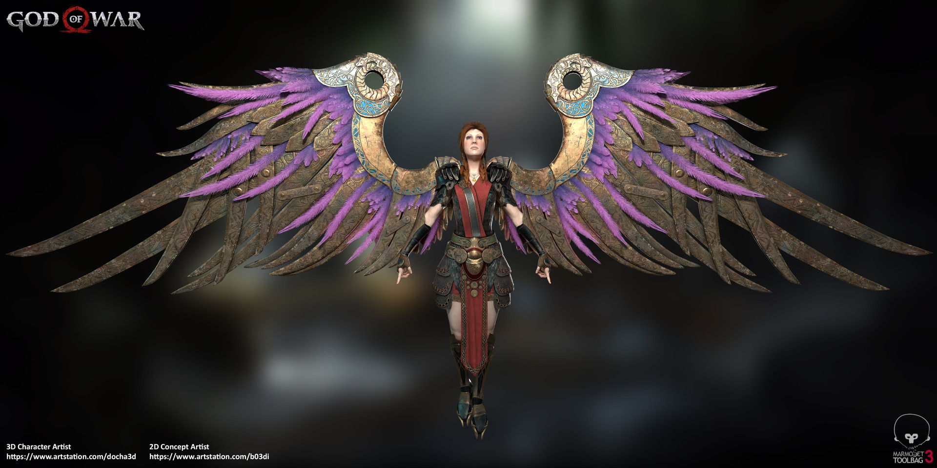 Artstation Douglas Chaves Freya Valkyrie Armor Gow Fan Art