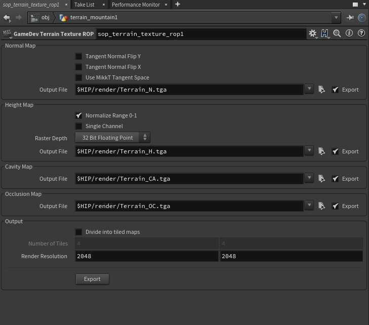houdini terrain heightmap into unity