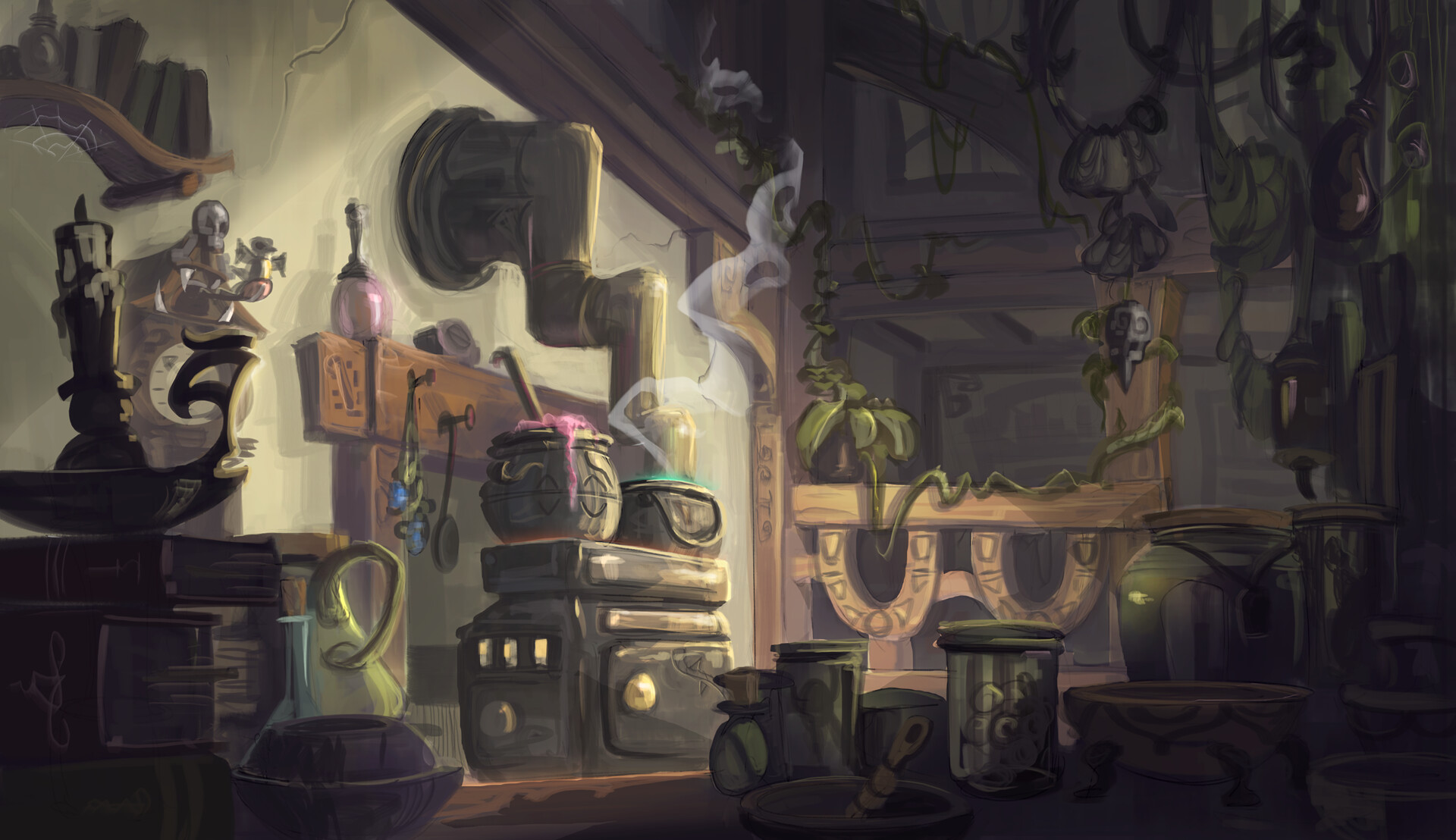 ArtStation - A witch kitchen