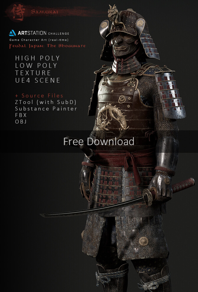 David Vacek Free Samurai Model Download