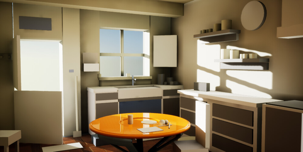 Artstation Nicolas Rocque Kitchen Scene Update Composition